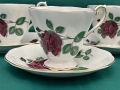 Порцеланов двоен сет с рози, снимка 3