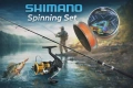 Спининг комплект Shimano . Въдица 2.40м 10-30гр акция, макара 2500 с 3 лагера и плетено влакно 150мт, снимка 1