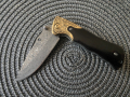 Сгъваем нож с острие имитиращо дамаска стомана 80х180 , снимка 4