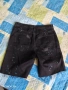 Мъжки къси дънки черни накъсани със пръски, снимка 3