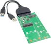 USB 3.0 към SATA 22pin 2.5 твърд диск към 2 в 1 Combo Mini PCI-E 2 Lane M.2 NGFF & mSATA SSD адаптер, снимка 1
