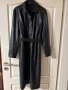 Нова дълга черна луксозна кожена кожа елегантна рокля , снимка 5