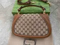 Gucci Чанта Blondie Гучи Кафявa Кожа Canvas Горна Дръжка Оригинална, снимка 4