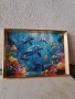 Диамантен гоблен делфини-готов и рамкиран, снимка 3