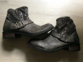 Удобни боти с катарама и камъни,естественна кожа., снимка 1