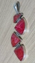 Сребърна висулка 925 проба с червен корал 8,02 гр , снимка 3