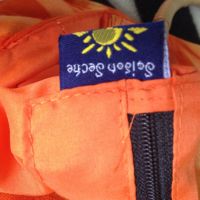 Лятна чантичка Saison seche дървени дръжки текстил оранжево жълто, снимка 7 - Чанти - 45745699