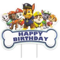 Пес Патрул Paw Patrol кучета Happy Birthday картонен топер украса за торта декор парти рожден ден , снимка 1 - Други - 45782315