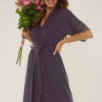 Дамски халат в лилав цвят 643 NOELA De Lafense (008), снимка 1 - Бельо - 45859151