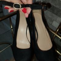 Черни Велурени обувки , снимка 3 - Дамски обувки на ток - 45825694