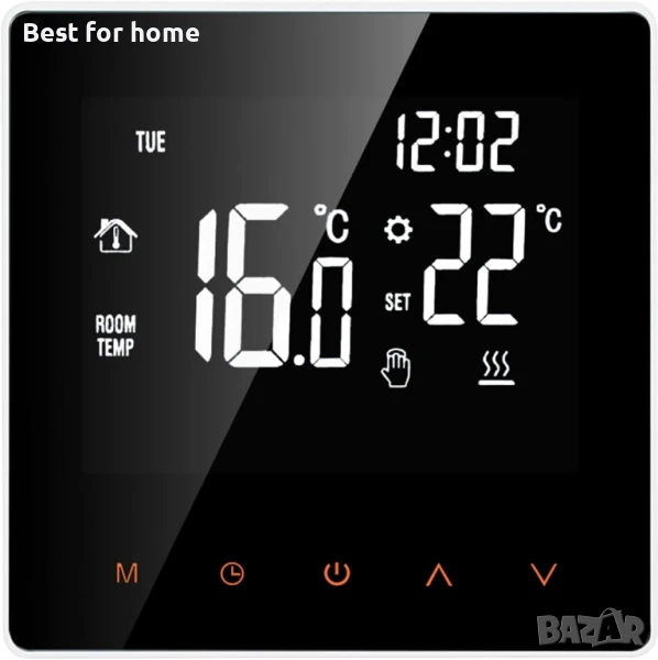 Kavolet Smart термостат за електрическо подово отопление, LCD дисплей, снимка 1