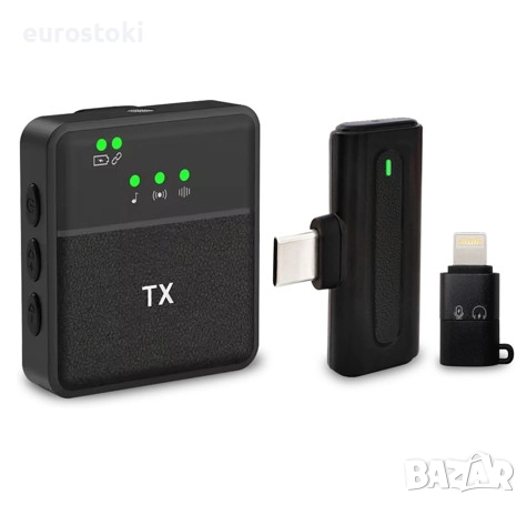 Безжичен микрофон Kinizuxi, професионален лавалиер микрофон за iPhone, iPad, Android, 2.4G , снимка 1
