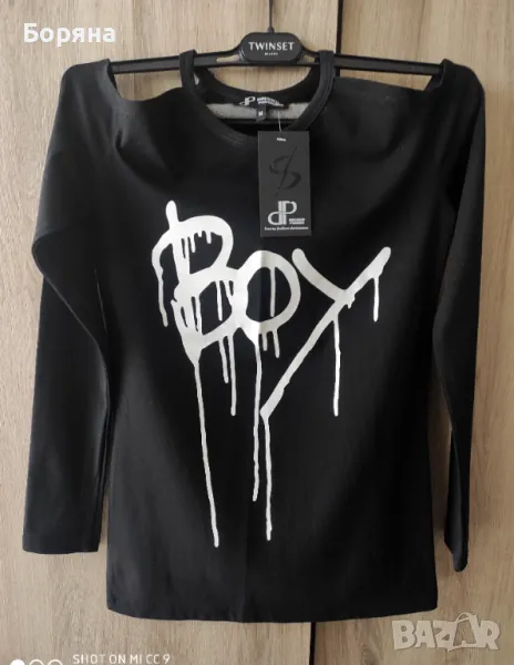 DP Moda Amia бутик нова блуза с надпис, снимка 1