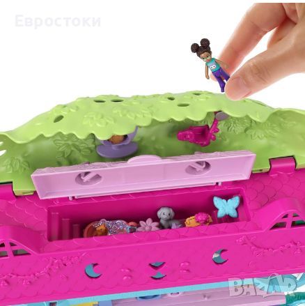 Игрален комплект Polly Pocket House in the Trees с 2 микро кукли, разширяема къща за на дърво Polly , снимка 1