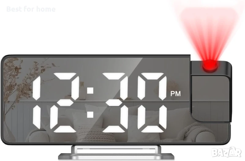 Ankilo 7.9-инчов LED проекционен будилник с огледален дисплей , снимка 1