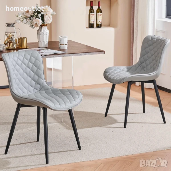 Трапезни столове –YOUNIKE BLD-1935GR-DE – комплект 2бр., снимка 1