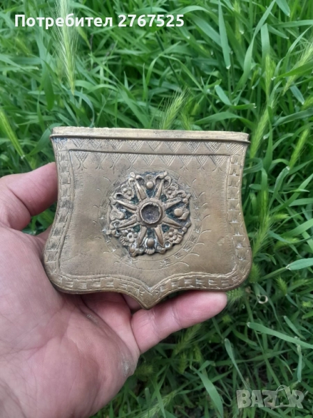 Стара паласка фишеклък кутийка барутница пищов пушка, снимка 1