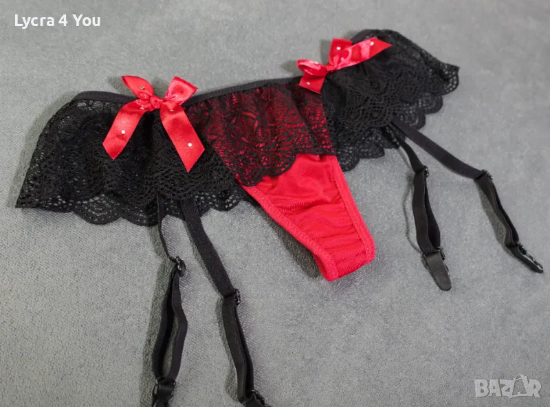 S/М дамска еротична прашка с вградени жартиери, снимка 1