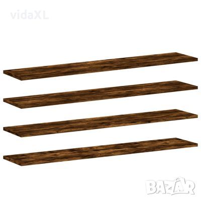 vidaXL Стенни рафтове 4 бр опушен дъб 100x20x1,5 см инженерно дърво(SKU:838291, снимка 1