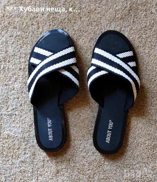 💥ИзГоДнО 💥Дамски чехли 4 вида - черни , с апликация, кожени и везани чехли., снимка 1