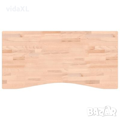vidaXL Плот за бюро 100x(45-50)x1,5 см масивно дърво бук（SKU:356034, снимка 1