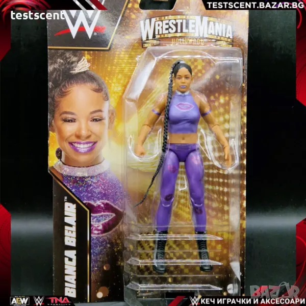 Екшън фигура WWE Bianca Belair Бианка Белеар Mattel Wrestlemania action figure играчка, снимка 1