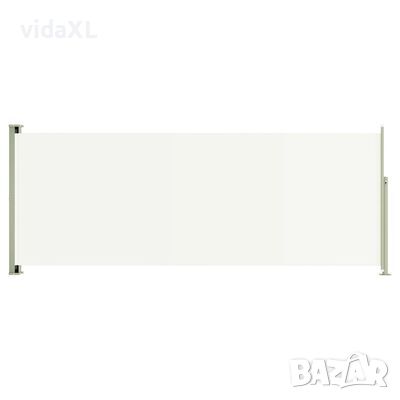 vidaXL Прибираща се дворна странична тента, 117x300 см, кремава（SKU:317827, снимка 1