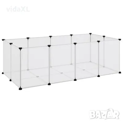 vidaXL Клетка за малки животни прозрачна 144x74x46,5 см PP и стомана(SKU:340572), снимка 1