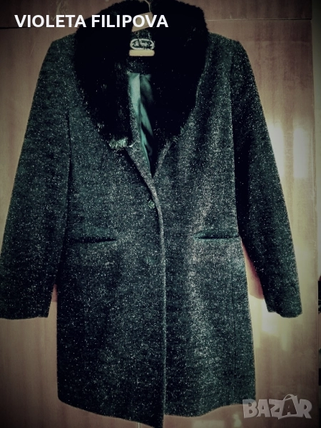 дамско палто ,черно на пръски, снимка 1