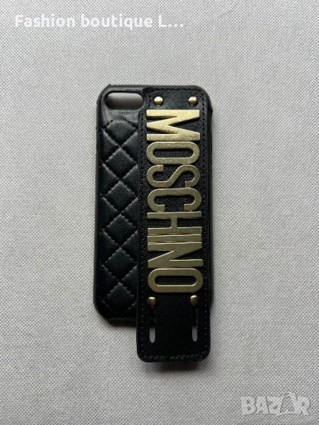 Черен кожен калъф MOSCHINO кейс за айфон 8 🖤, снимка 1