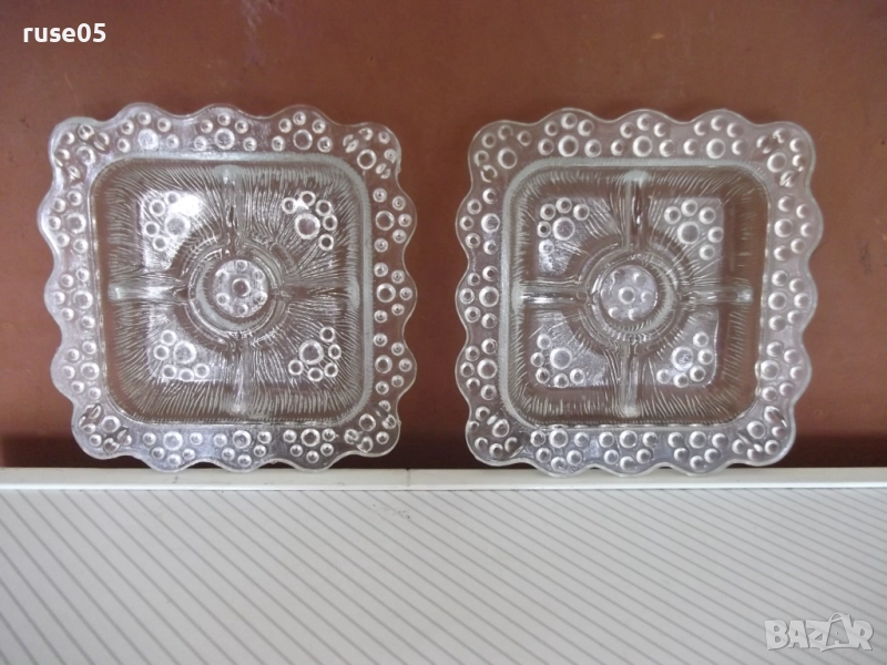 Лот от 2 бр. стъклени свещника за една свещ, снимка 1