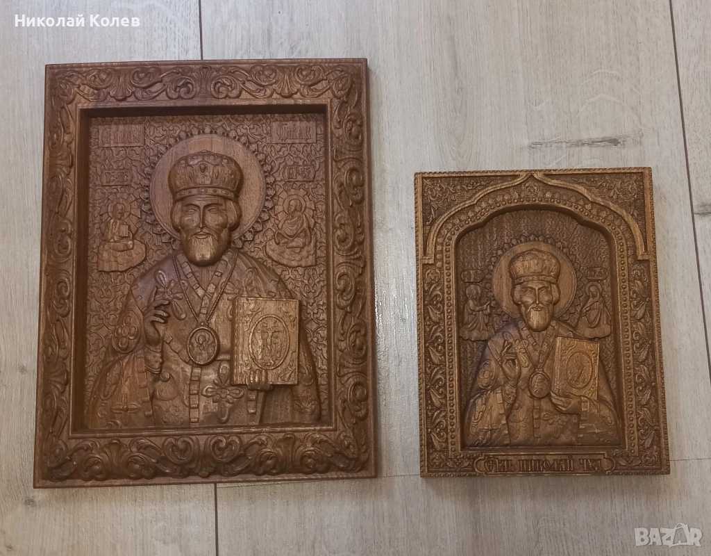 Икони на Свети Николай Чудотворец-Машинна дърворезба, снимка 1