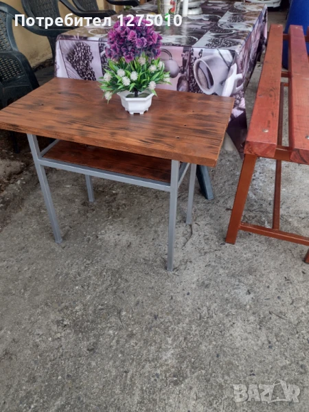  Градинска Маса със метална конструкция , снимка 1