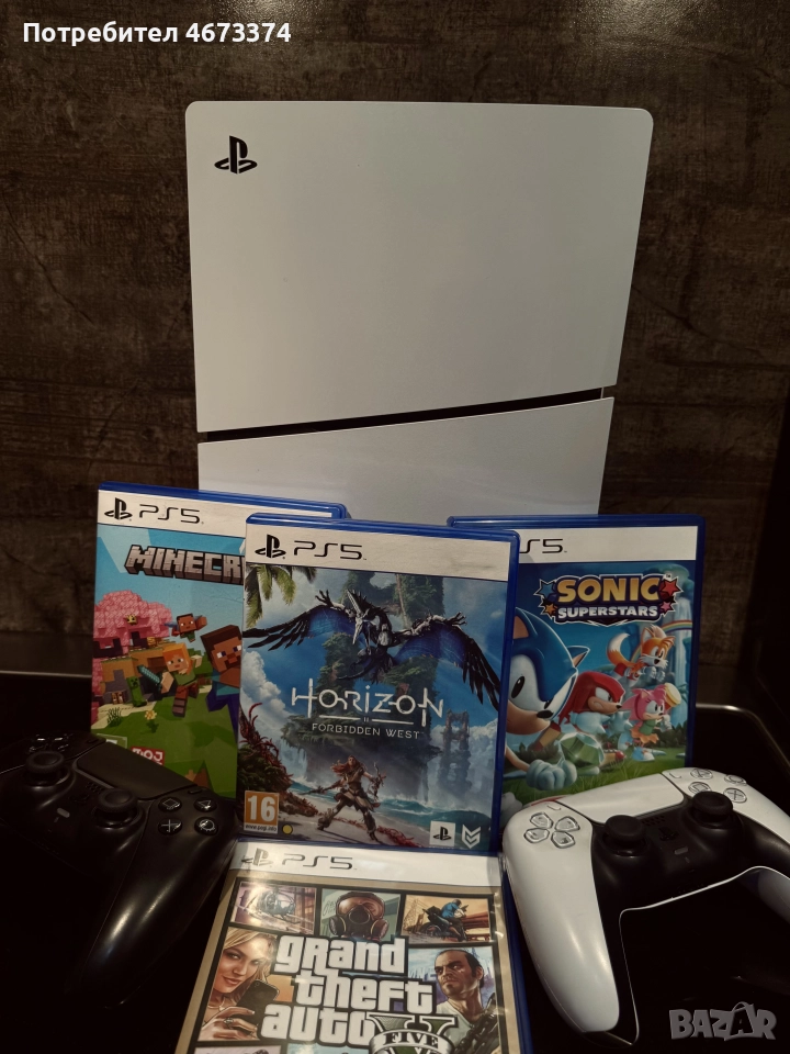Ps5+ 2 джойстика+4 игри , снимка 1
