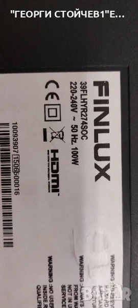 FINLUX  39FLHYR274SOC  17MB95M   17IPS20   VES390UNDA-01, снимка 1