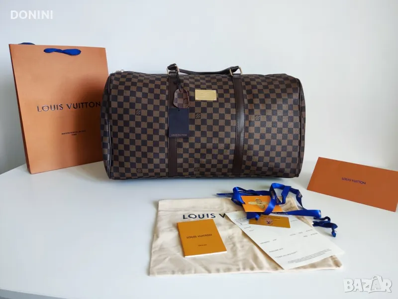 Louis Vuitton Пътна чанта, фитнес чанта, уикенд чанта, кожа, снимка 1