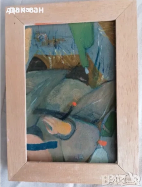Авторска Живопис маслени бои рамка подпис , снимка 1