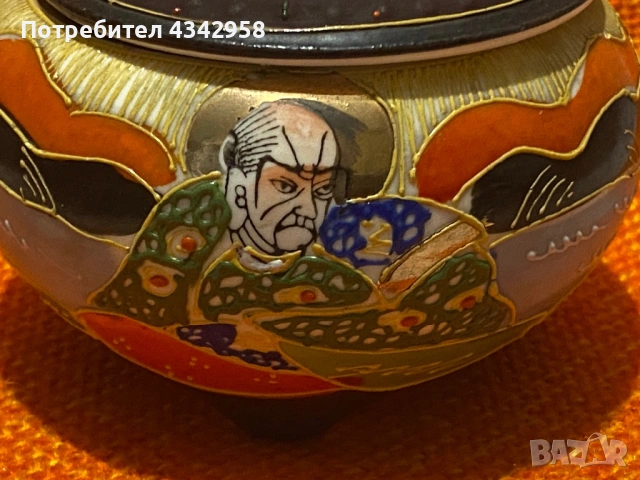 Винтидж японска кадилница / арома съд Kutani стил – Made in Japan, 50–70 г.  , снимка 5 - Антикварни и старинни предмети - 53392854
