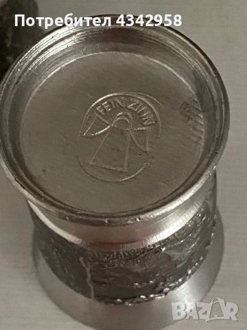 5  немски винтидж чаши от калай.1960-1970г., снимка 6 - Антикварни и старинни предмети - 52329194