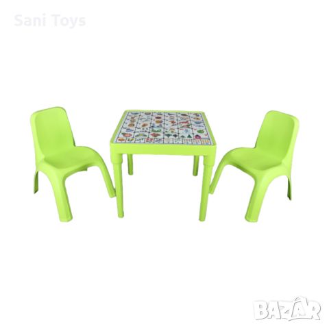 Детска маса с Българската азбука и две столчета, снимка 3 - Играчки за стая - 46429797