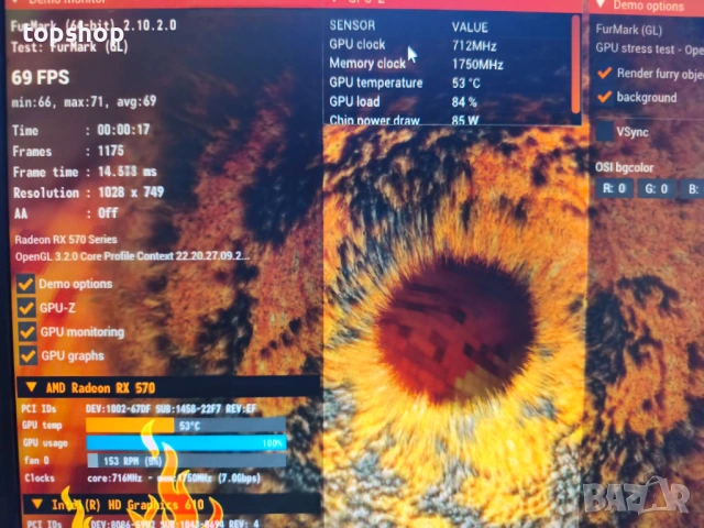 Видеокартa SAPPHIRE NITRO+ RX 570 4GB, снимка 2 - Видеокарти - 50501454