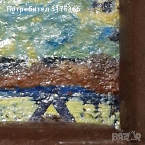 Картина  с маслени бои пейзаж Велико Търново  с подпис от художника, снимка 3 - Картини - 45797927