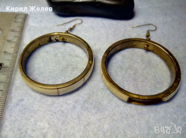 СТАРИ БРОНЗОВИ ЕТНО АРТ ОБЕЦИ ИНКРУСТИРАНИ с РОГ РЪЧНА ТРАДИЦИОННА ИЗРАБОТКА 10545, снимка 6 - Антикварни и старинни предмети - 51280163