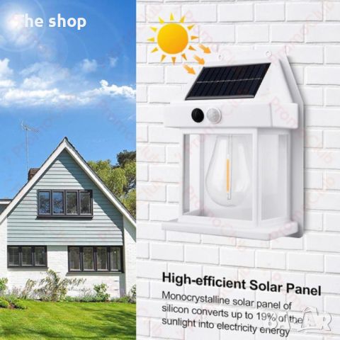 Декоративна соларна сензорна лампа с крушка BK-888 (001), снимка 5 - Соларни лампи - 46371600