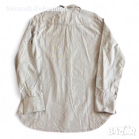 Мъжка риза с дълъг ръкав Diesel, сива, памучна, размер XL, с копчета, снимка 6 - Ризи - 53046974