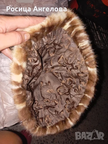 Винтидж дамска шапка с естествен косъм от естествена кожа , снимка 9 - Шапки - 51401917