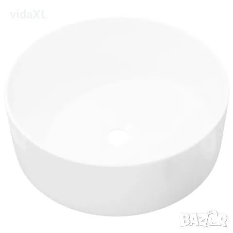 vidaXL Керамична мивка, кръгла, бяла, 40x15 см(SKU:142342), снимка 1 - Мивки - 48636021