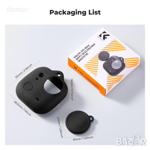 K&F CONCEPT Защитен калъф за Insta360 Go Ultra, силиконов, с капак за обектив, снимка 8 - Чанти, стативи, аксесоари - 52521674