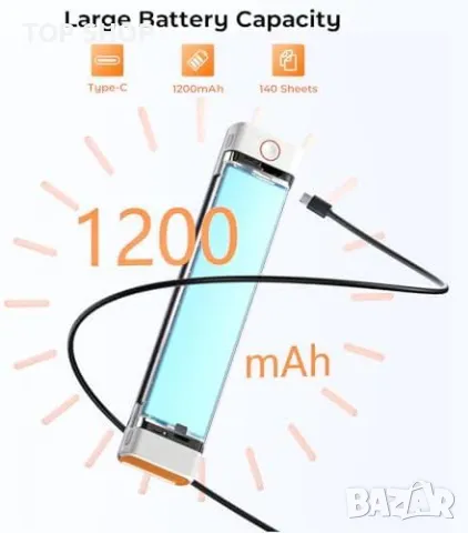 Нов ItriAce M08F A4 преносим термален принтер - безжичен, без мастило, снимка 5 - Друга електроника - 49321359