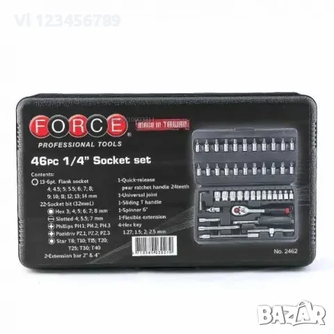 Гедоре 1/4 с 6-стенни вложки 46 части FORCE, снимка 2 - Гедорета - 53833977